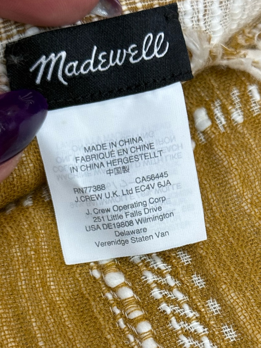 Madewell Mustard Plaid Blanket Scarf Wrap Fringe Large Shawl Wool Blend - Picture 3 of 10